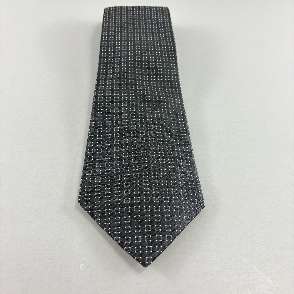 H&H Men Black / Silver Square Men's Tie 4" x 60"